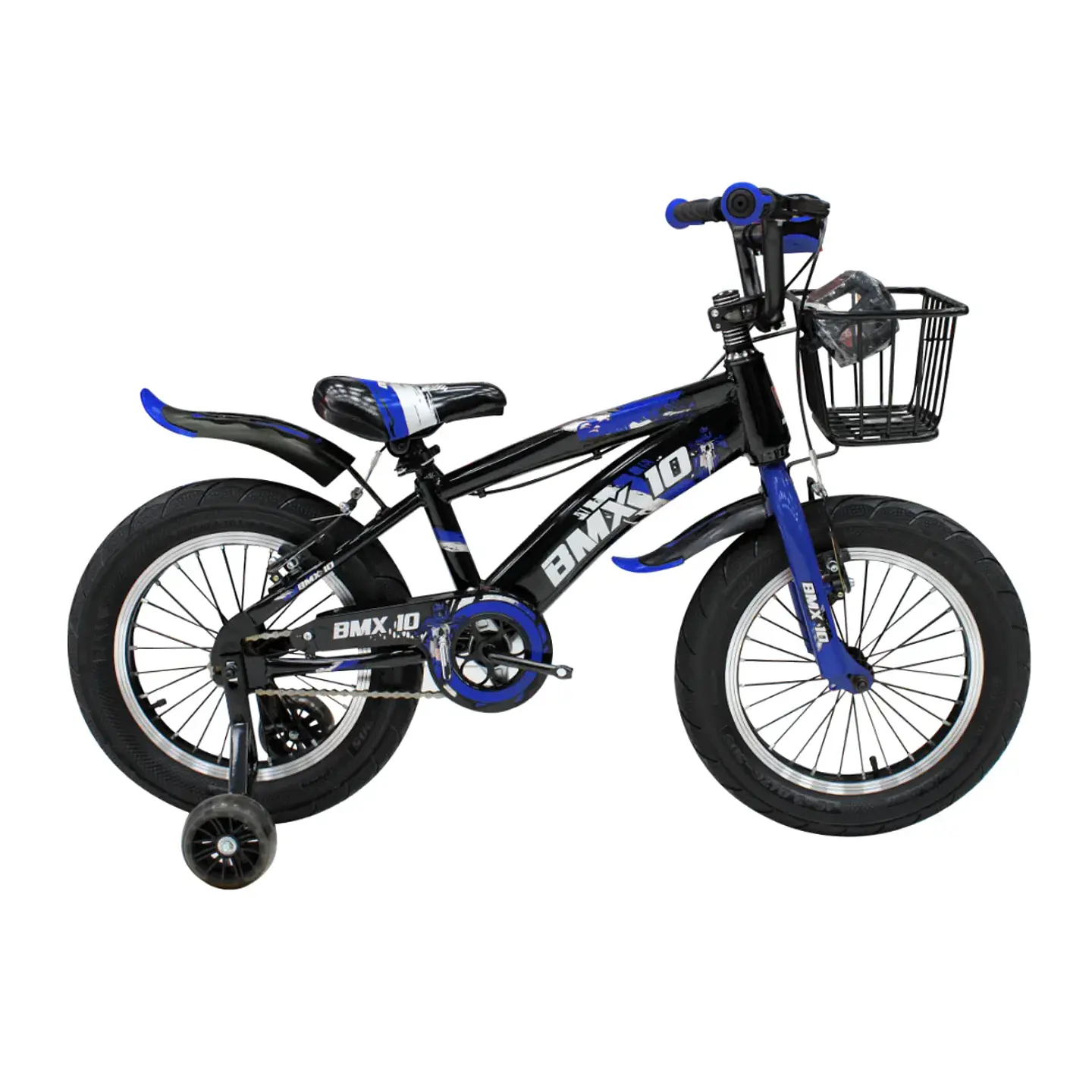 Bicicleta BMX Space Aro 16 Negro/Azul con Ruedas Auxiliares 1