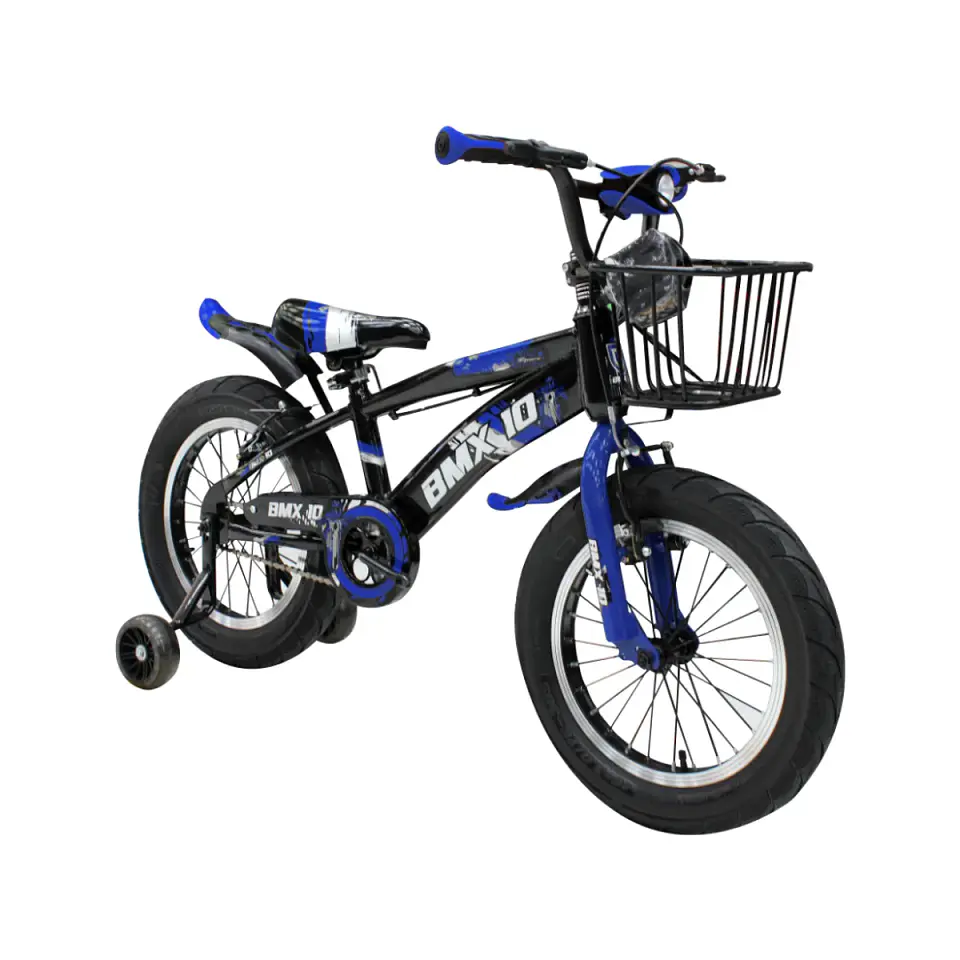 Bicicleta BMX Space Aro 16 Negro/Azul con Ruedas Auxiliares 2
