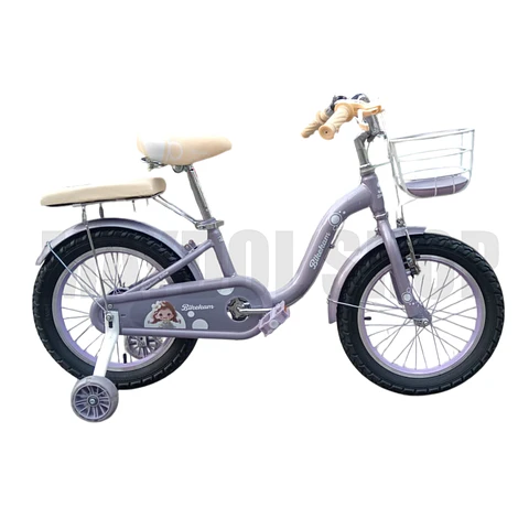 Bicicleta Infantil Aro 16 Lila con Canasta y Ruedas Auxiliares