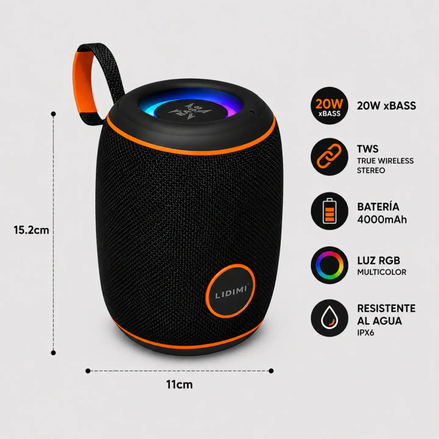 Parlante LIDIMI LD-S707 Bluetooth Portátil 2