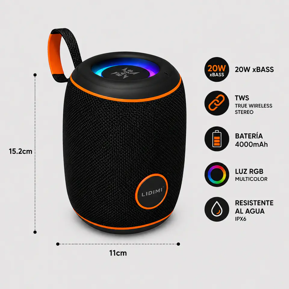 Parlante LIDIMI LD-S707 Bluetooth Portátil 2