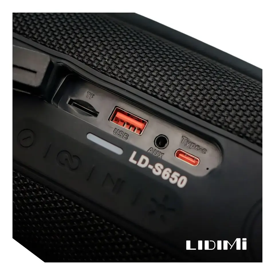 Parlante LIDIMI LD-S650 Bluetooth 20W con Extra Bass, RGB y TWS 3