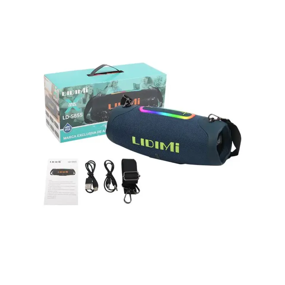 Parlante LIDIMI LD-S855 Bluetooth 24W con RGB, FM y TWS 2