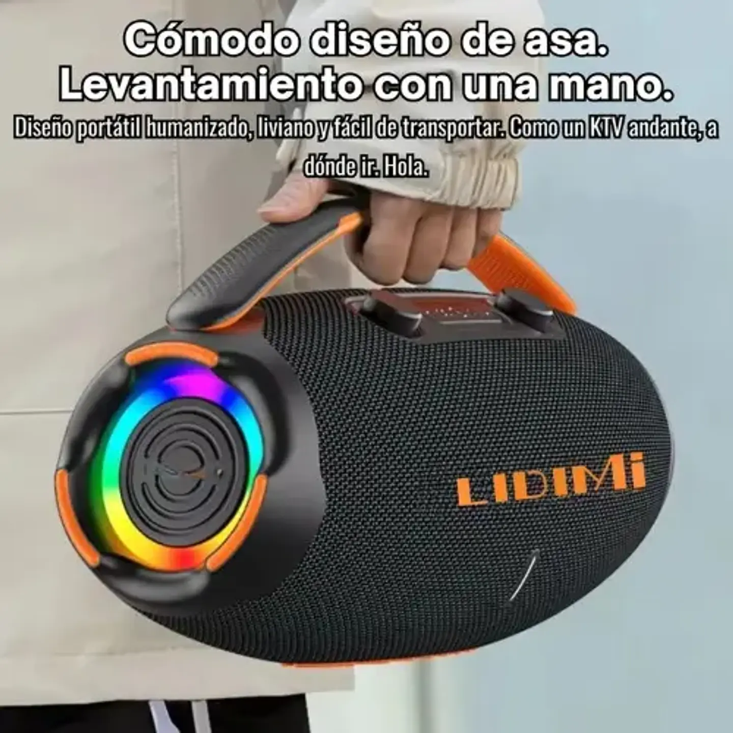 Parlante LIDIMI LD-S836 Bluetooth 60W con RGB, FM, USB y TF 2