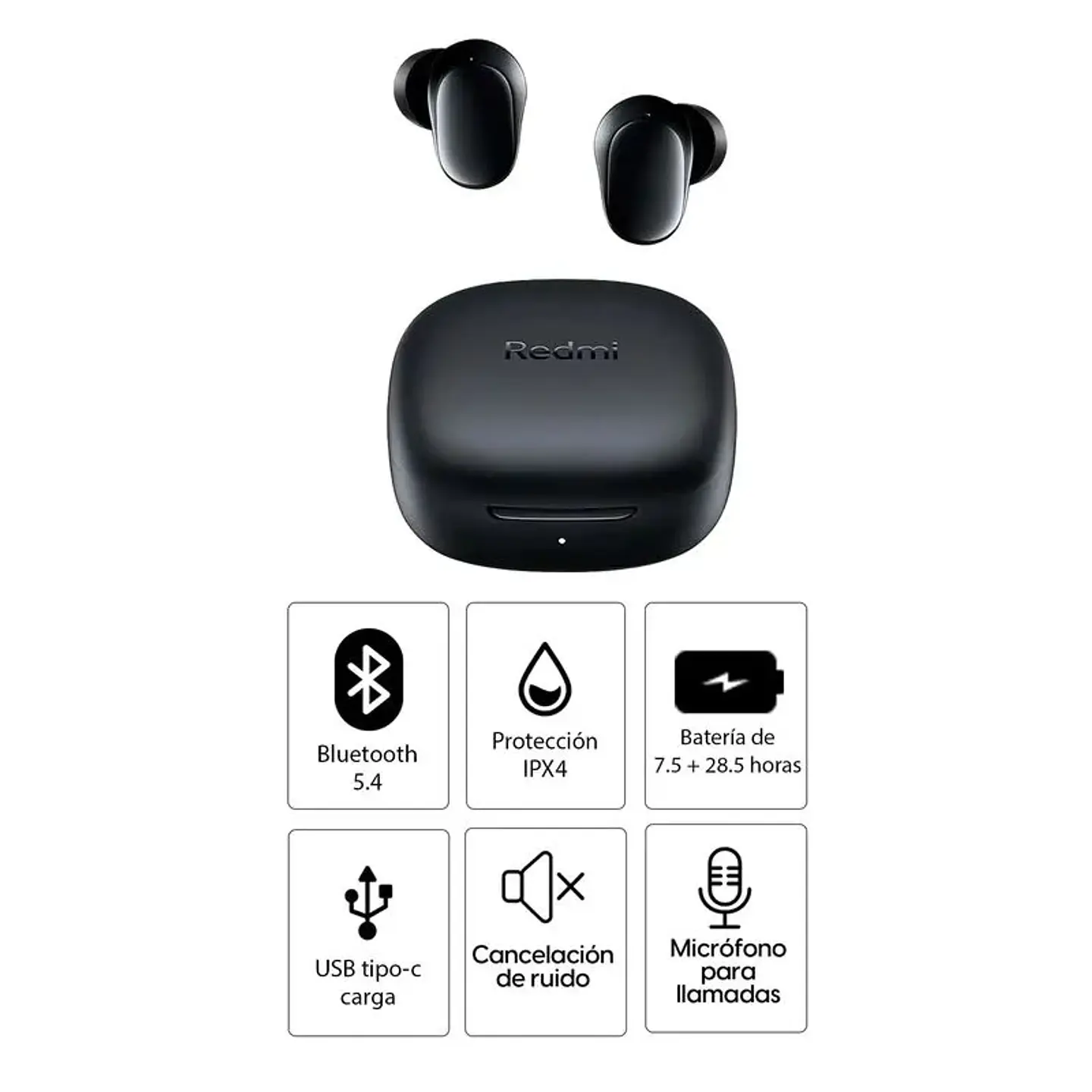 Audifonos Xiaomi Redmi Buds 6 Play Bluetooth True Wireless IPX4 – Negro 6