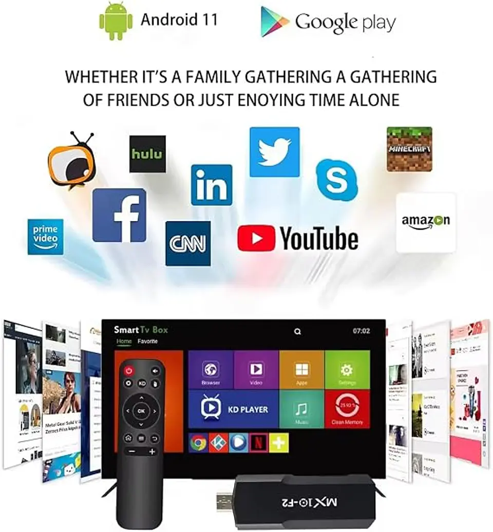 MX10 F2 Android TV Stick 4K UHD 1GB/8GB con Control Remoto 4