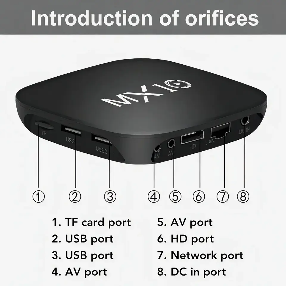 MX10 TV Box Android 14 4K 8GB RAM / 128GB con Google Assistant 4