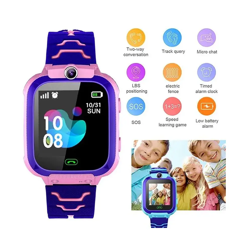 Smartwatch Infantil Q12 Rosado con SIM, Llamadas, SOS, Cámara y Ubicación LBS 5