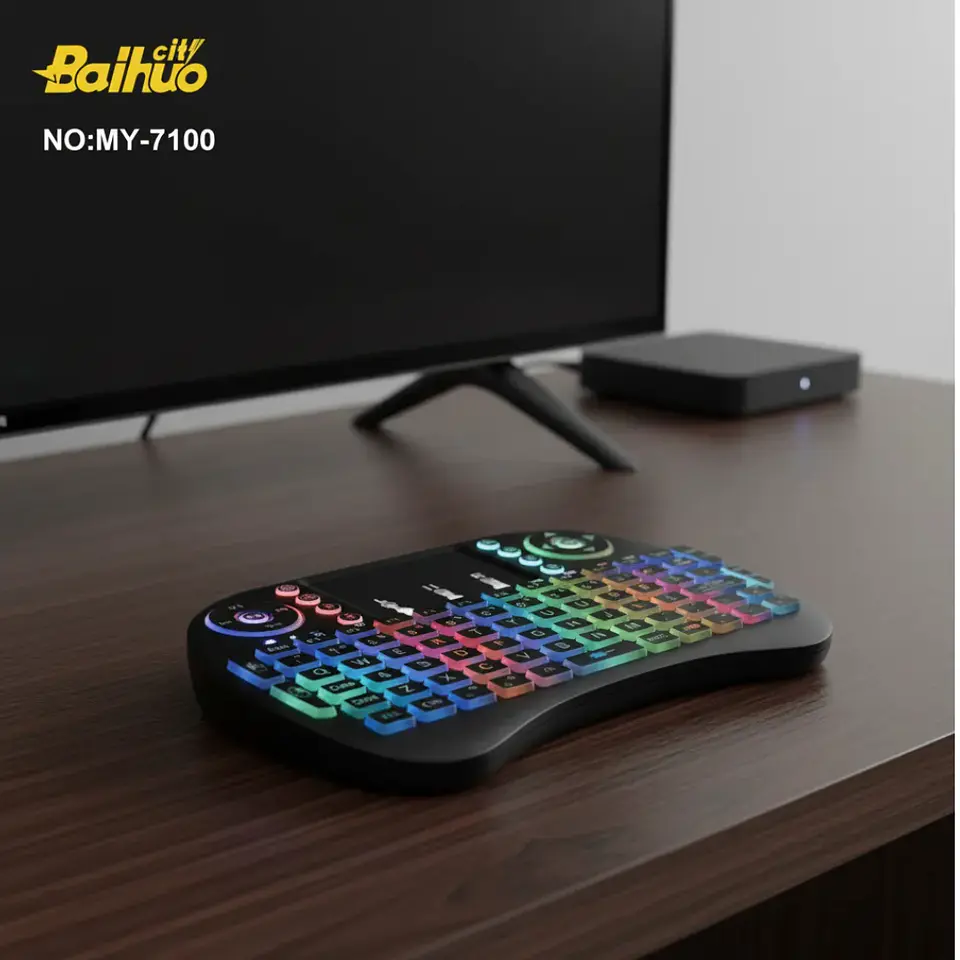 Mini Teclado Inalámbrico Baihuo MY-7100 QWERTY Compacto 2