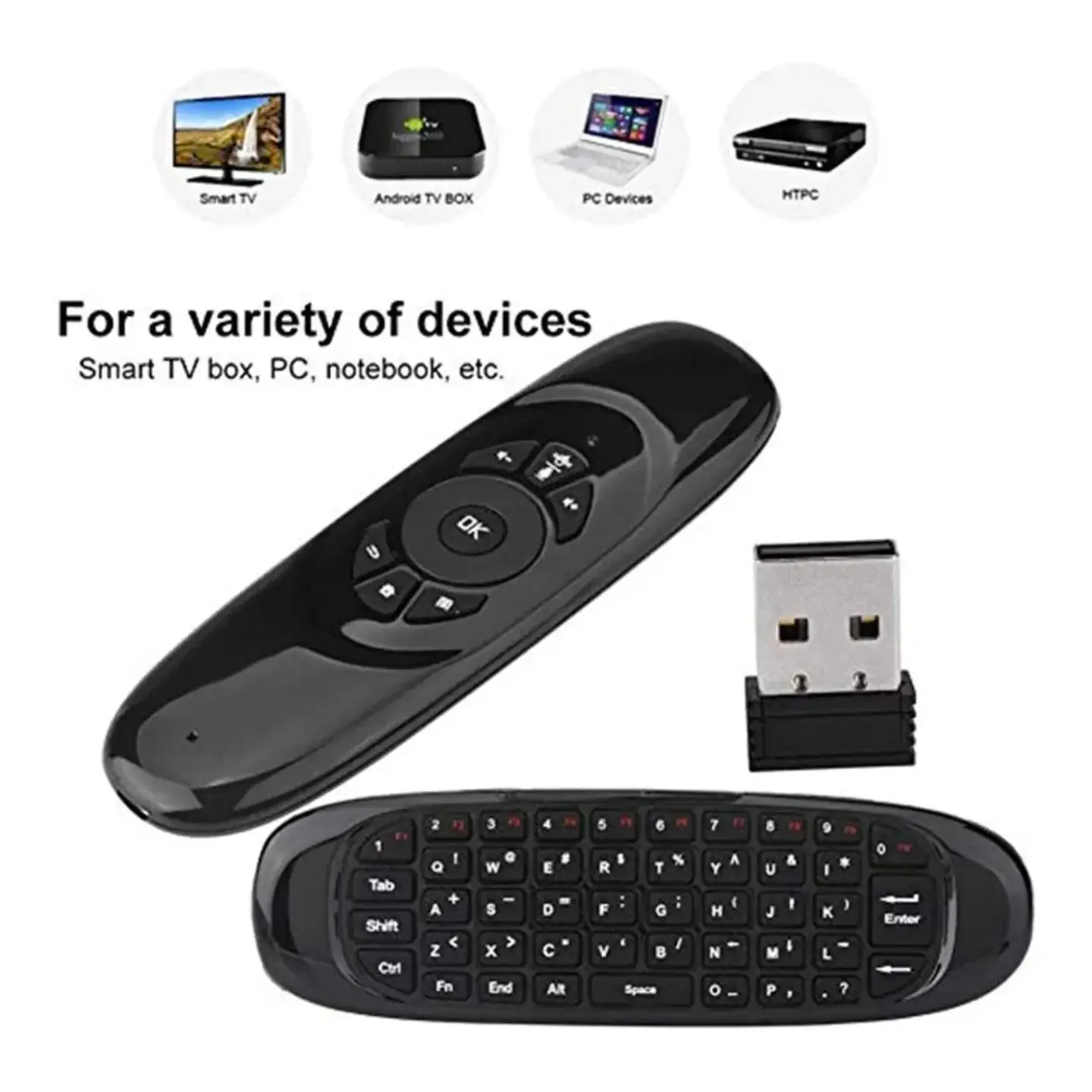 Mini Teclado Air Mouse Inalámbrico Magic Remote con QWERTY 5