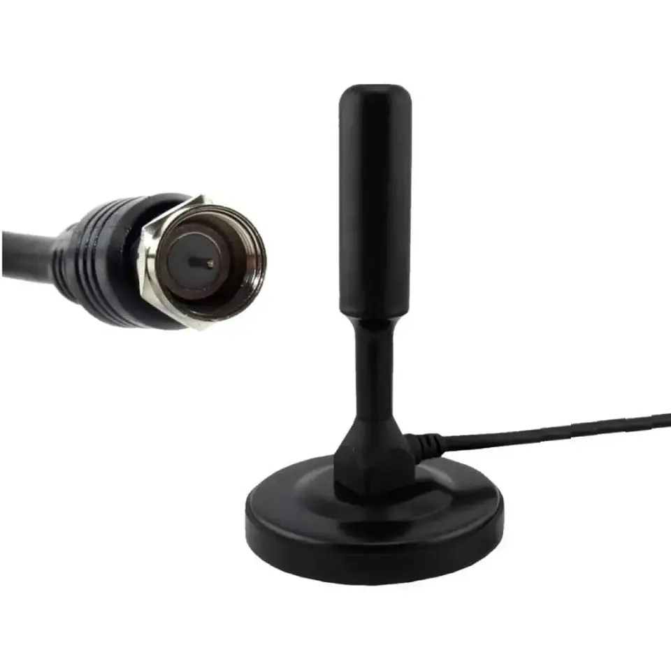 Antena TV Digital Interior 3.5 dBi con Amplificador y Cable Coaxial 3 m 1