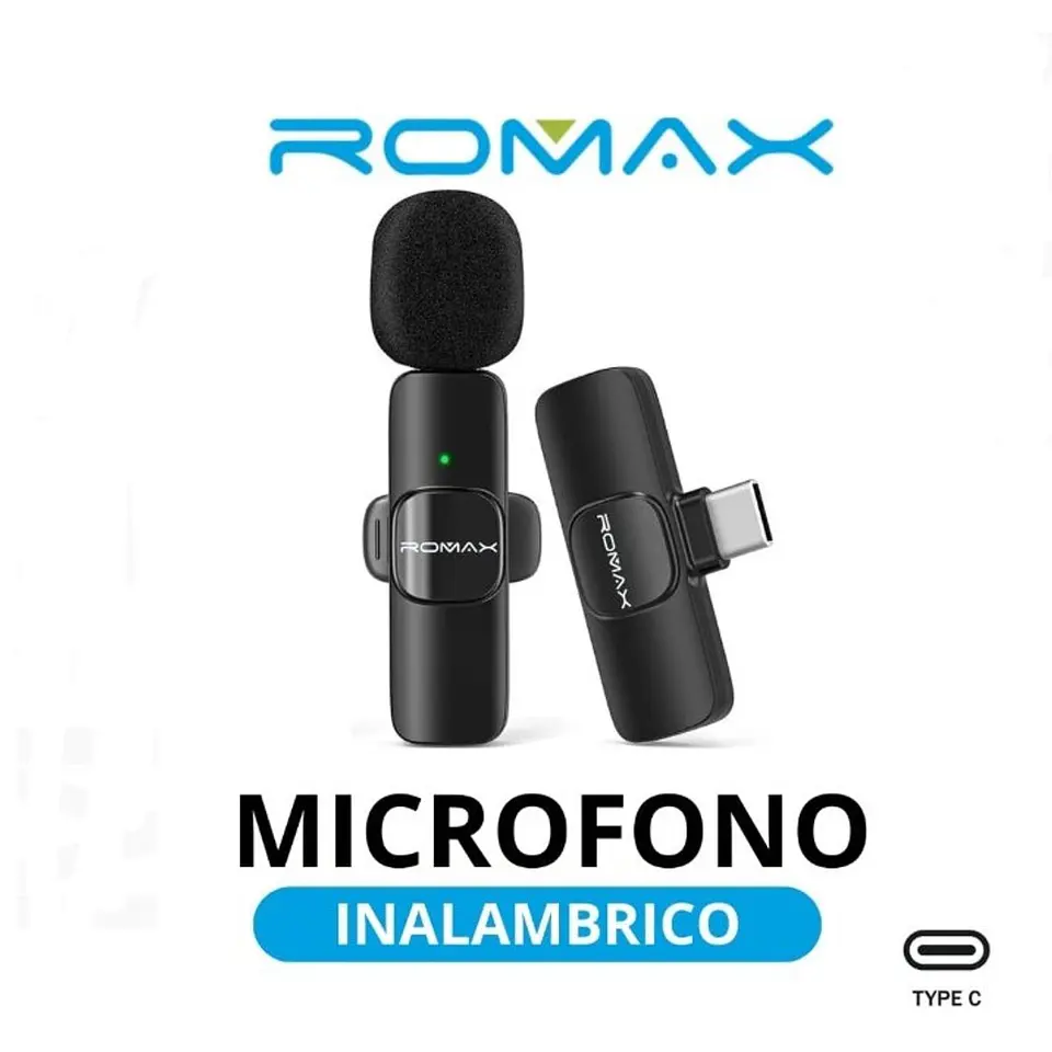 Micrófono Inalámbrico Solapero Romax SM0016 USB-C para Celular 1