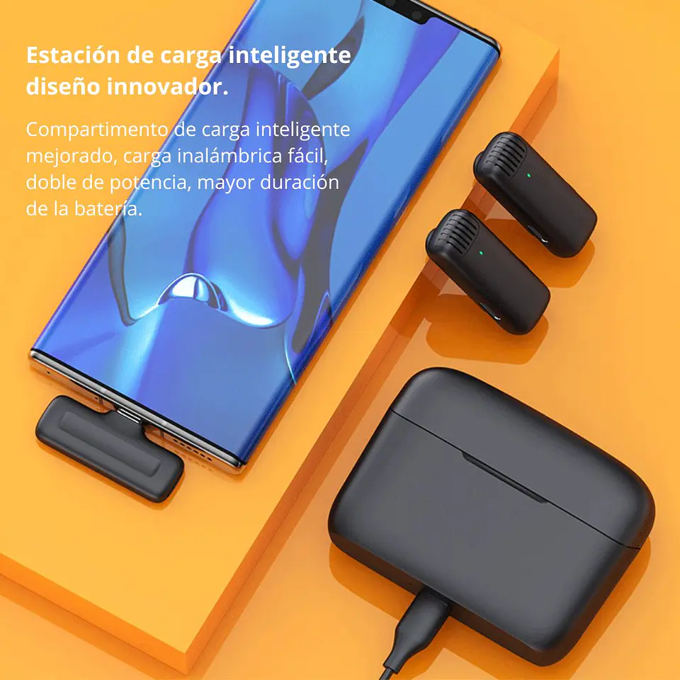 Micrófono Inalámbrico J13-IP Dual Lightning 2.4G con Estuche de Carga 3