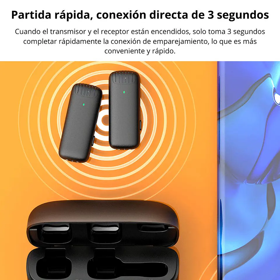 Micrófono Inalámbrico J13-IP Dual Lightning 2.4G con Estuche de Carga 5