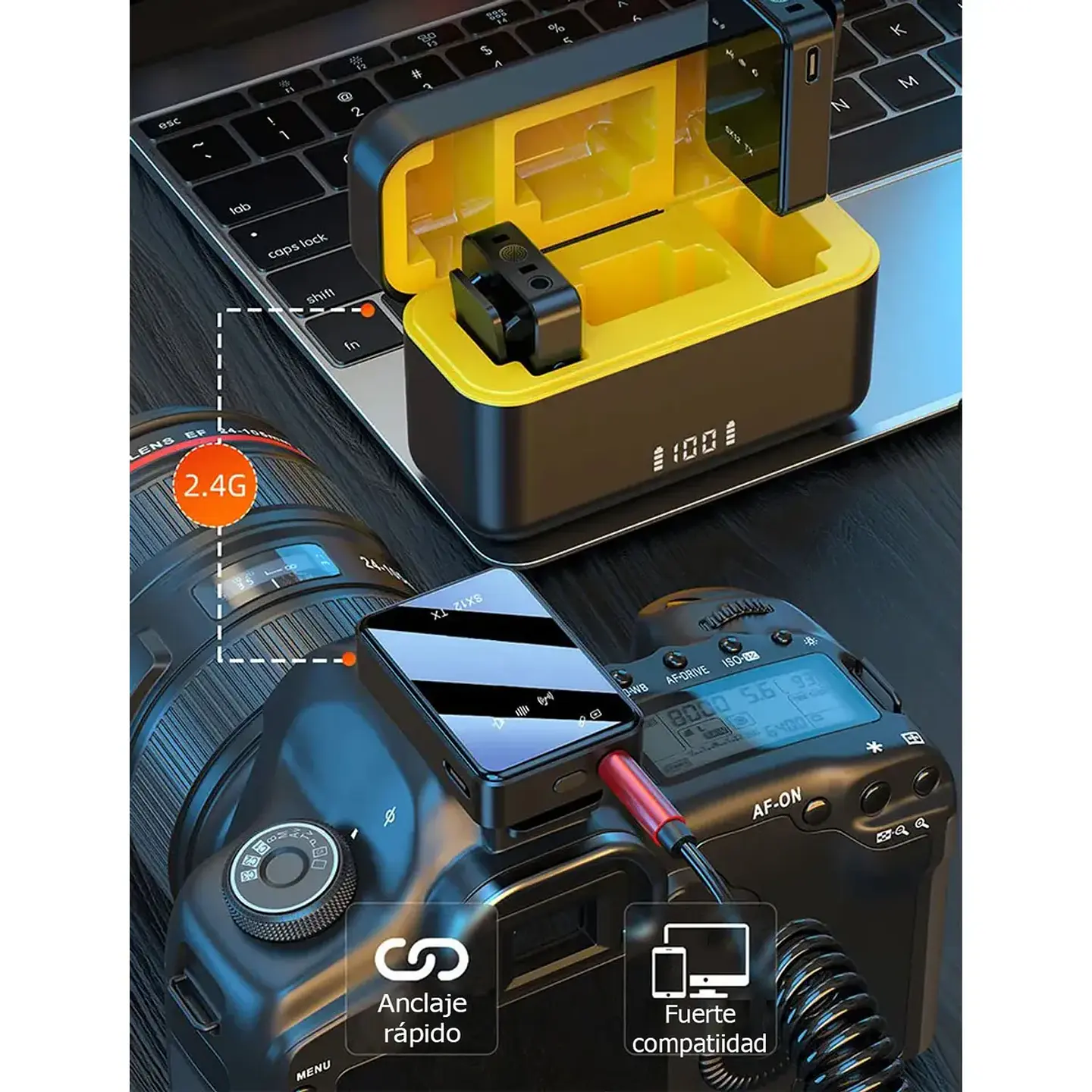 Micrófonos Inalámbricos Dual SX12 3 en 1 Tipo C, Lightning y Jack 3.5 mm 4