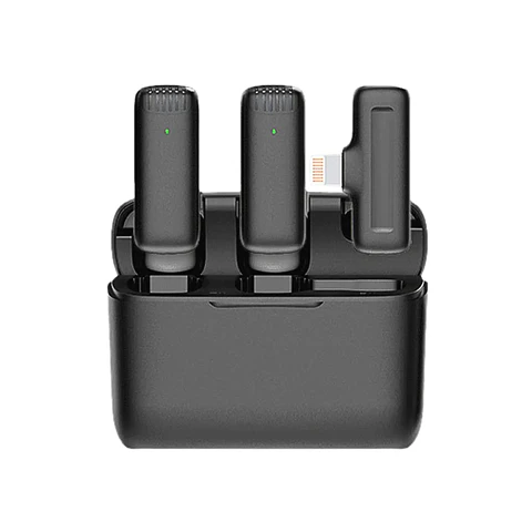 Micrófono Inalámbrico J13-IP Dual Lightning 2.4G con Estuche de Carga
