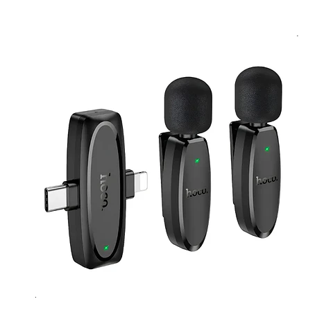 Micrófono Inalámbrico Hoco L15 Dual Lightning y USB-C 2.4 GHz