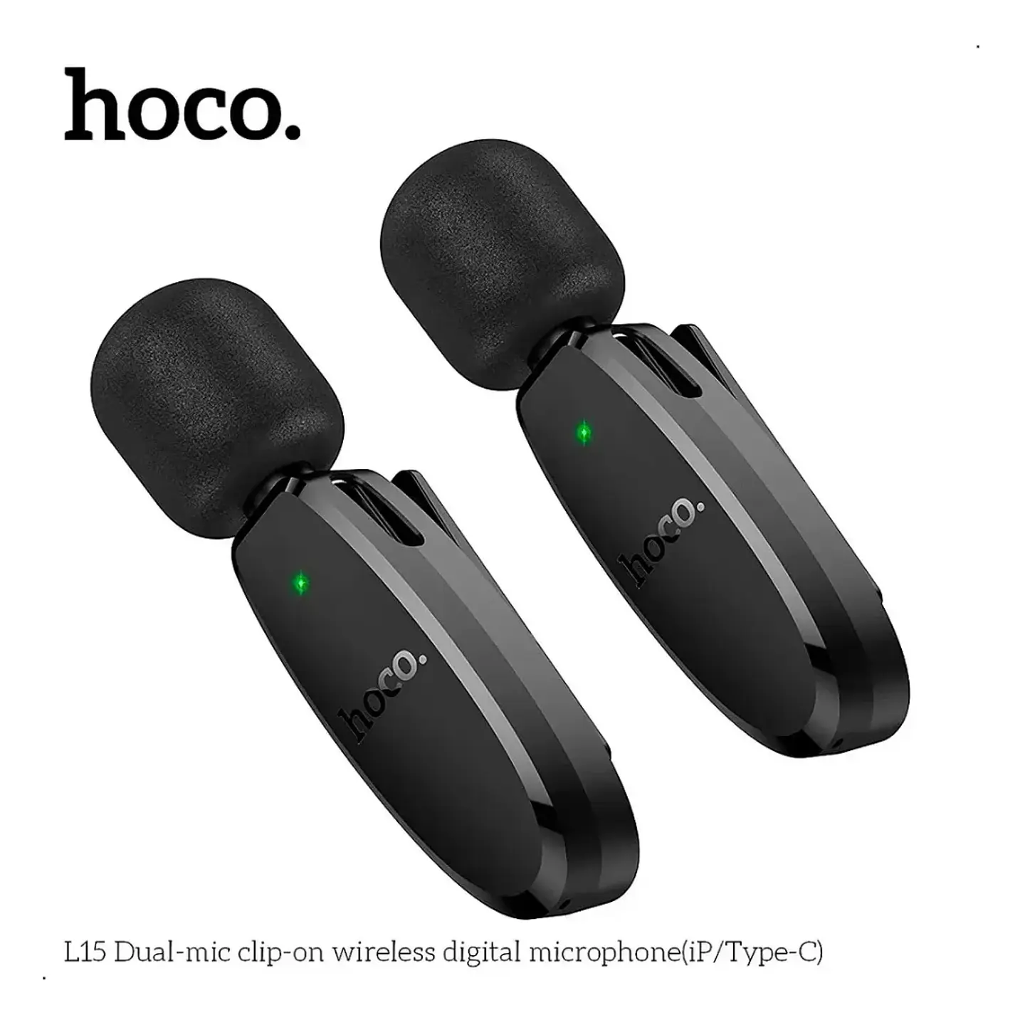 Micrófono Inalámbrico Hoco L15 Dual Lightning y USB-C 2.4 GHz 2
