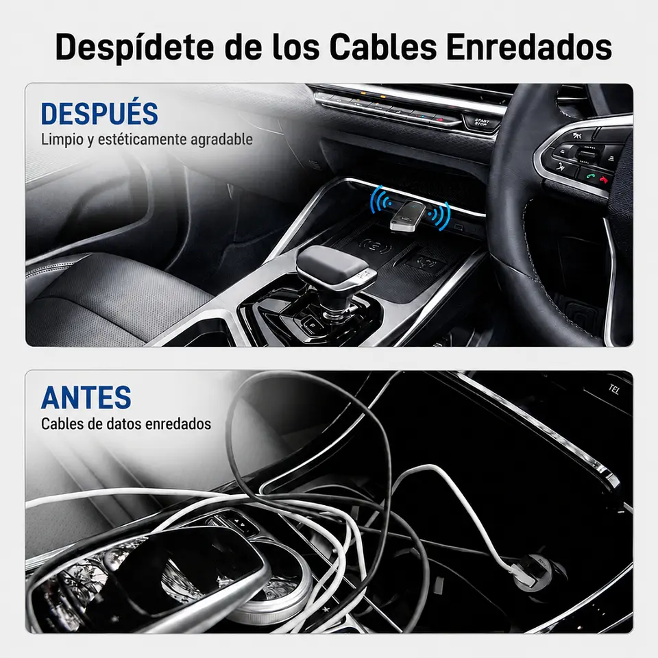 Adaptador Inalámbrico CarPlay Android Auto K82 Topleo USB 5