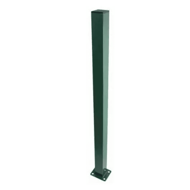 Pilar / Poste verde con Base 2m 60mmx60mm Para Reja 3d VERDE