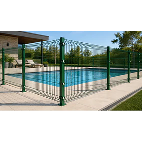 Kit Reja 3d 1.2m con Poste Verde 1.2m con base para piscinas o barreras new jersey