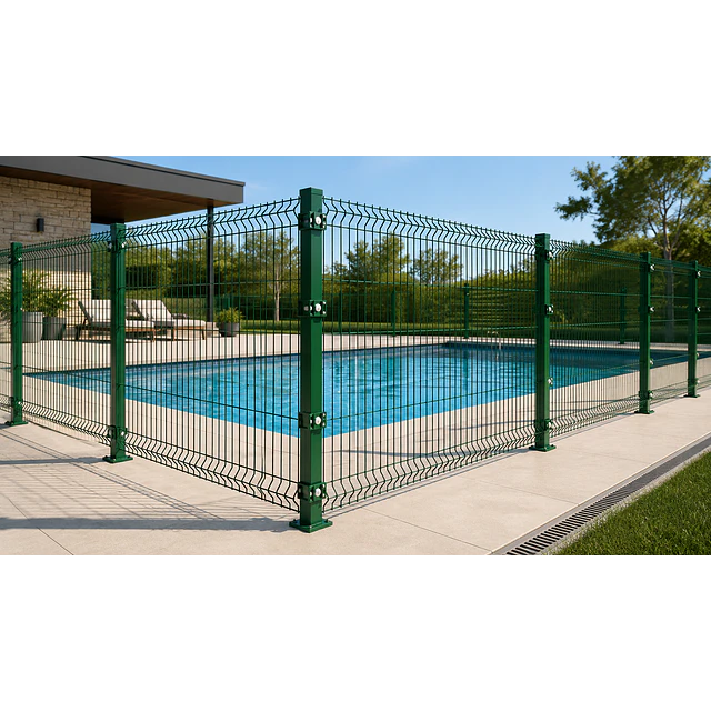 Kit Reja 3d 1.2m con Poste Verde 1.2m con base para piscinas o barreras new jersey