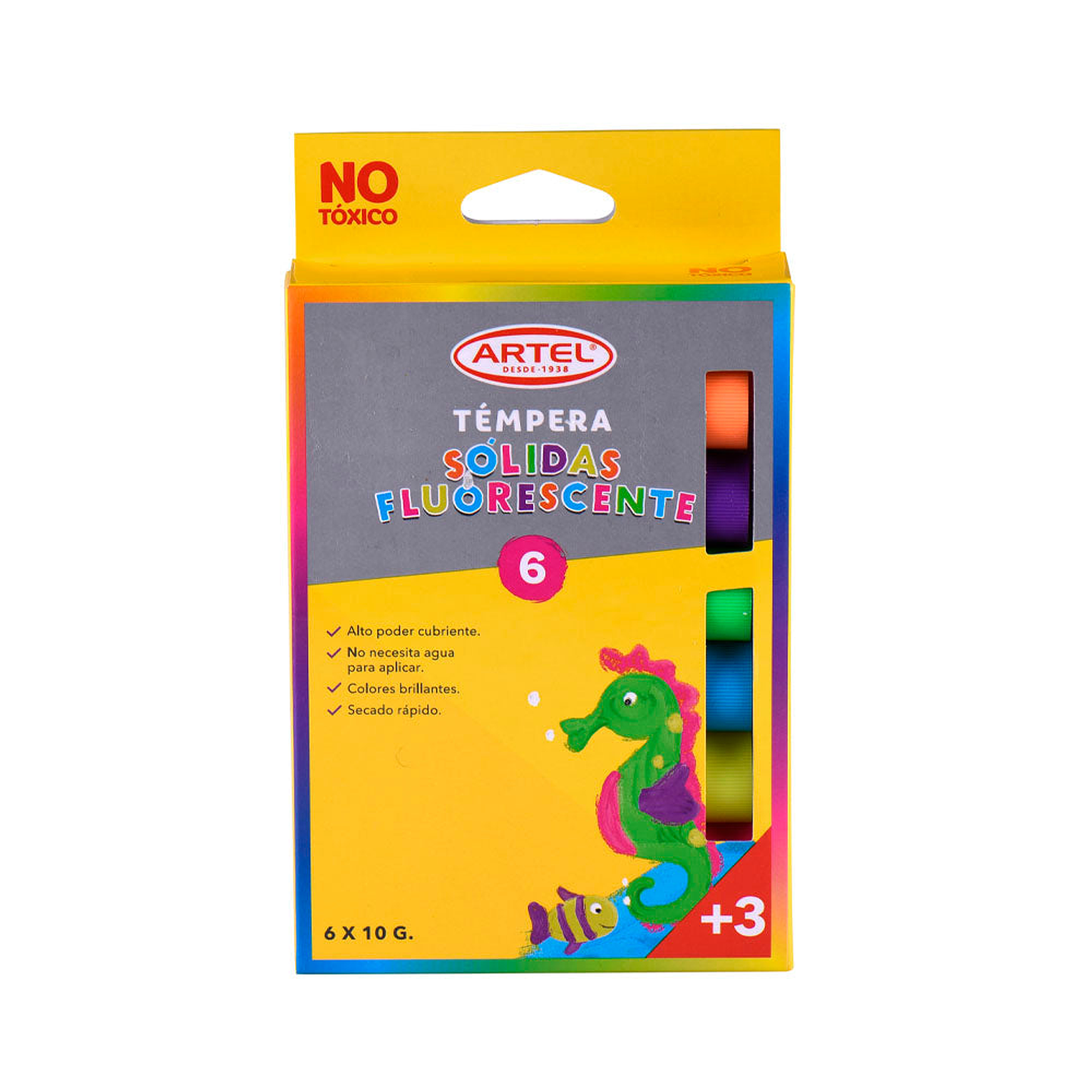 Tempera Solida Fluorescente 6 Colores Artel 1
