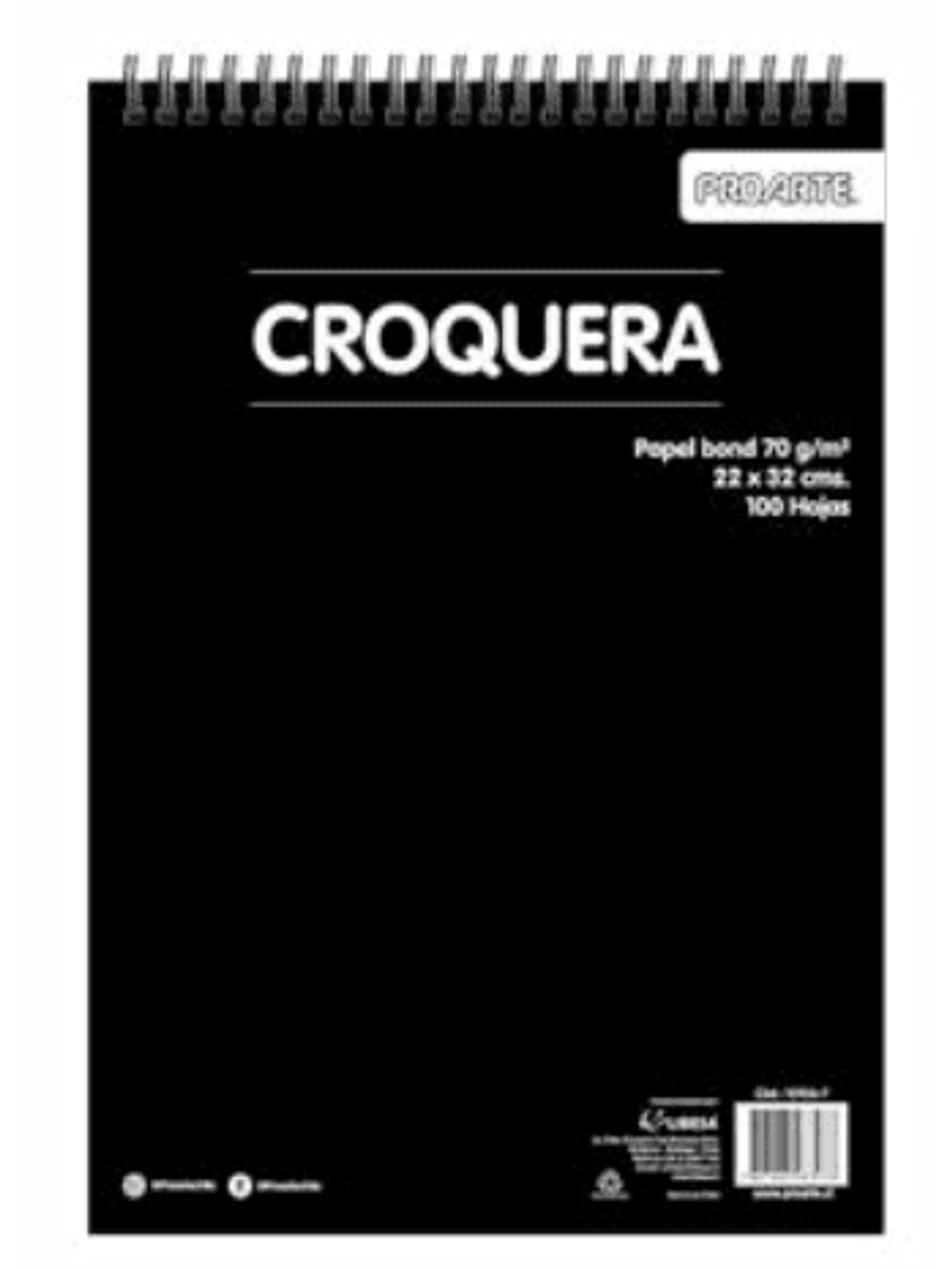 Croquera Oficio 22x32 cm 100 Hojas Proarte 1
