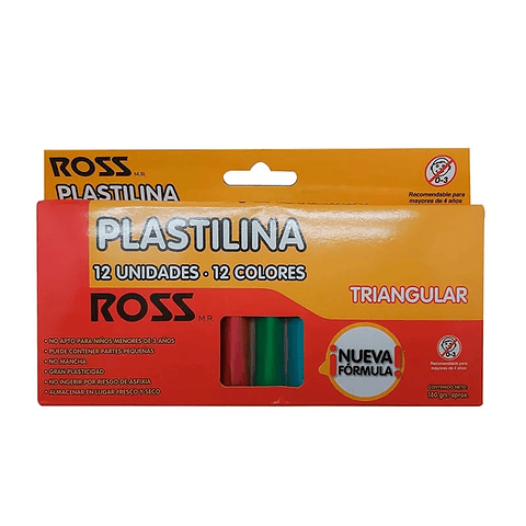 Plasticina Plastilina 12 colores Panes Triangular Ross