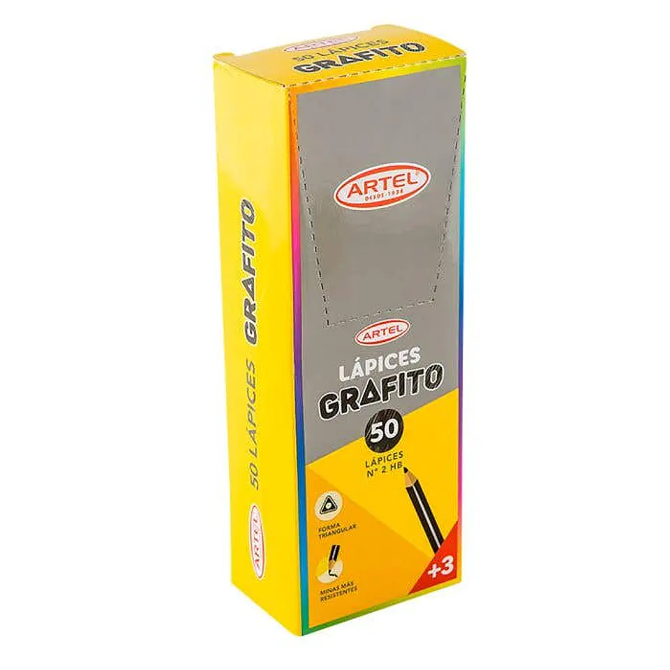 Lápiz Grafito Triangular N2 HB 50uni Artel 1