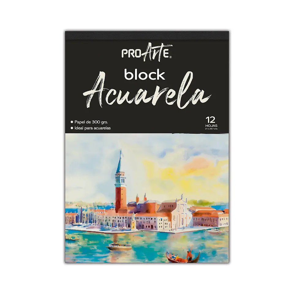 Block Proarte Acuarela 12 Hojas.300Grs. 21X29,7cm. 1