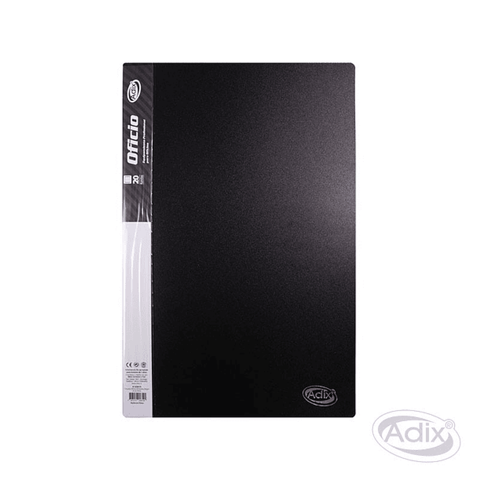 Carpeta Oficio 20 Fundas Negro 015 Adix 1