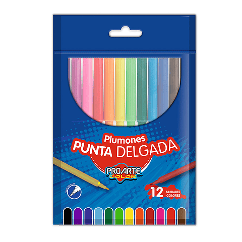 Lapices Scripto 12 Colores Punta Delgada