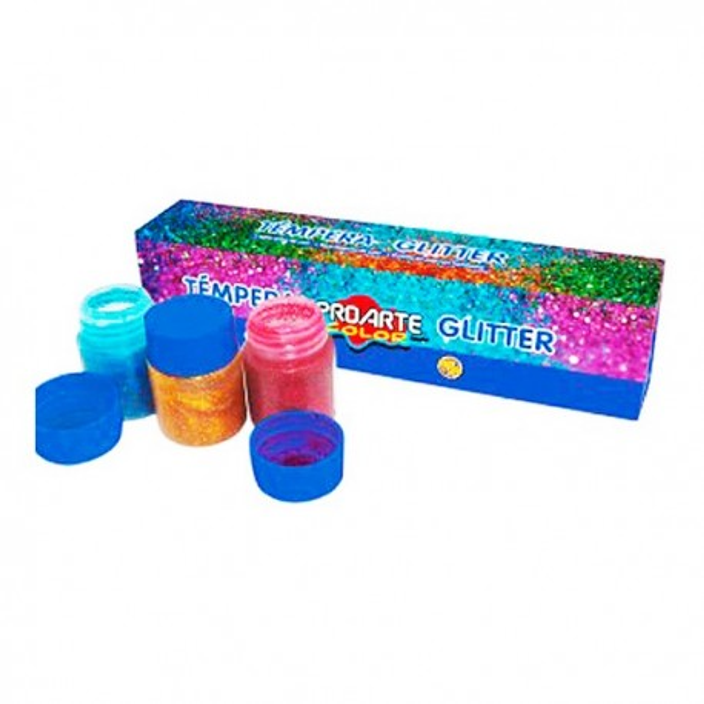Tempera Proarte Glitter 6 Colores Frasco 15Cc 1