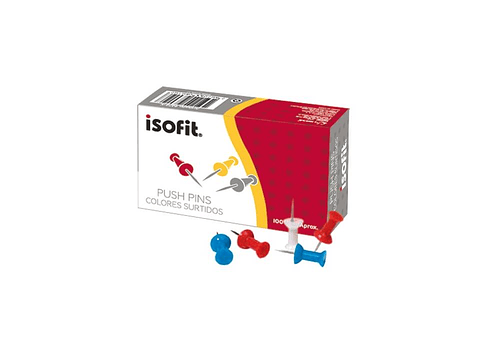 Push Pins Isofit Caja 100 Colores Surtidos