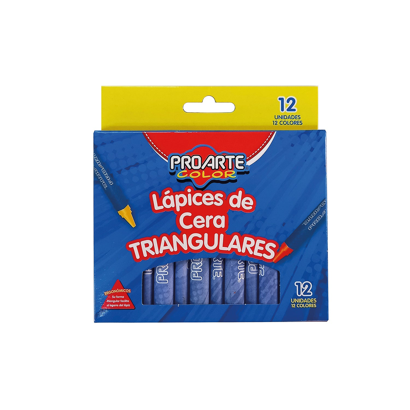 Lapices Cera Proarte Triangulares 12 Colores 1