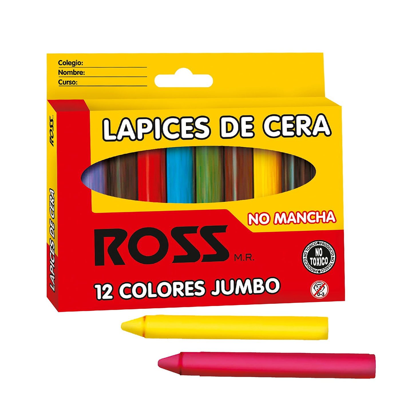 Lapices De Cera Ross Jumbo 12 Colores 1