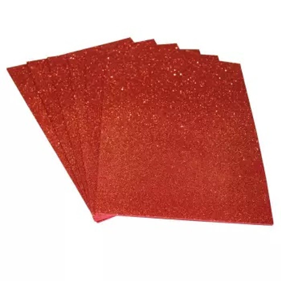Pliego Goma Eva Glitter Color Rojo 40X60Cm 1