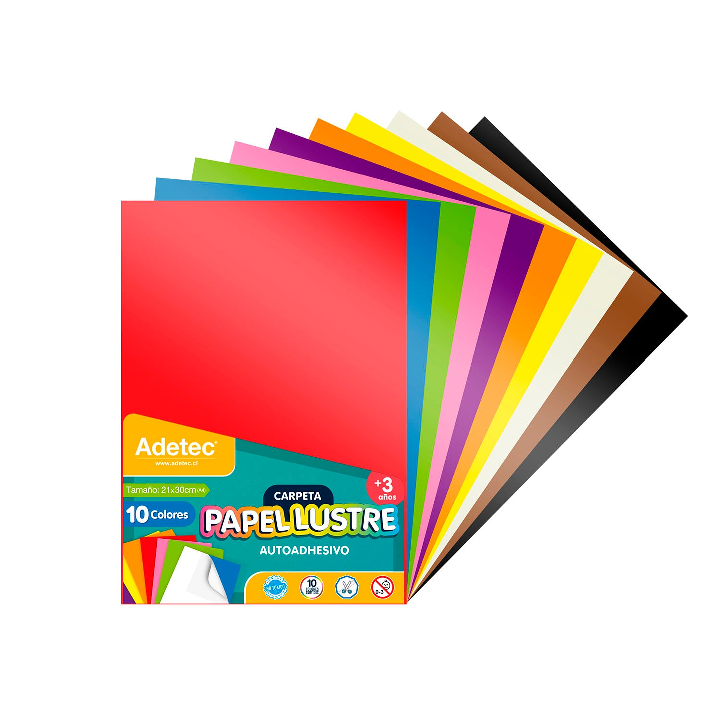 Papel Lustre Autoadhesivo A4 10hjs Adetec 1