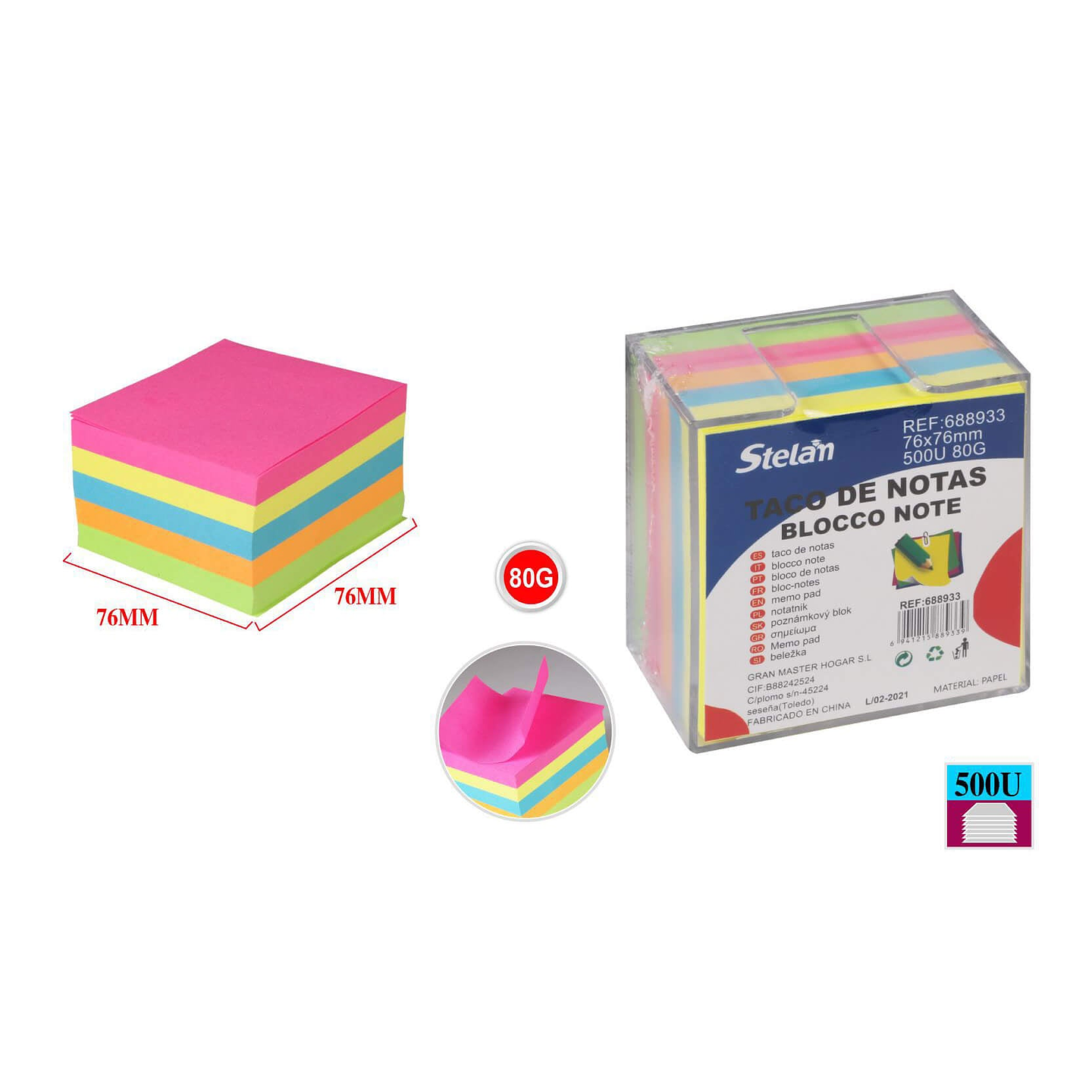 Taco Notas 76X76Cm 500Hjs 5Col Stelam 1