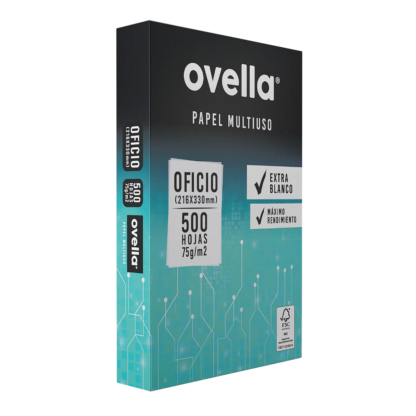 Resma Papel Fotocopia 75Grs 500Hjs Oficio Ovella 1