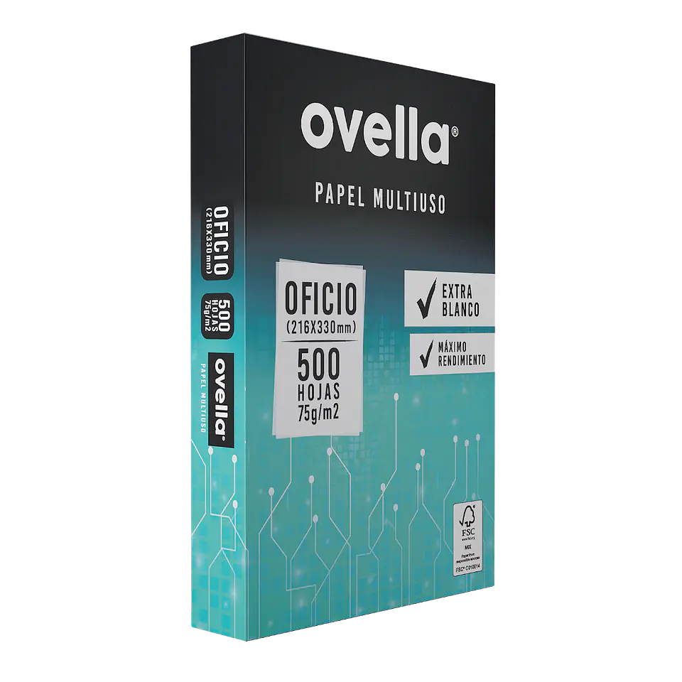 Resma Papel Fotocopia 75Grs 500Hjs Oficio Ovella 1