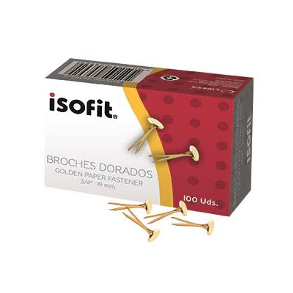 Broches Dorado Caja 100 Uds  3/4 