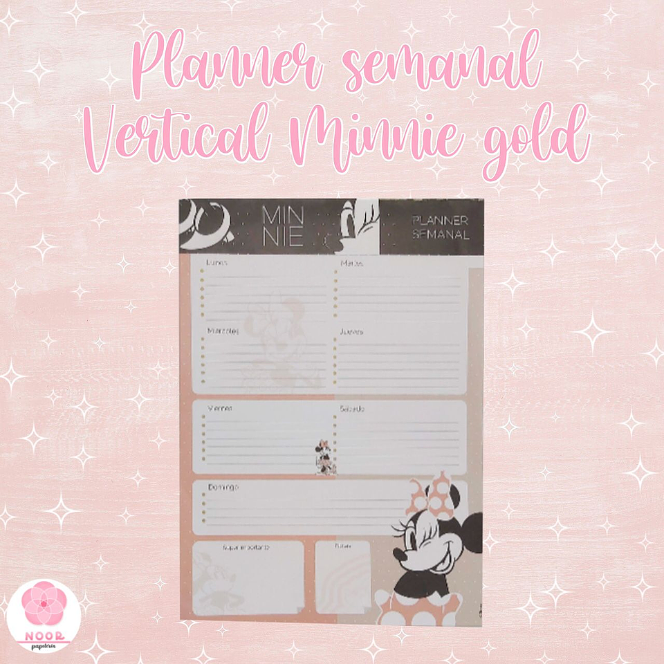 Planner Semanal Vertical Minnie Gold 1