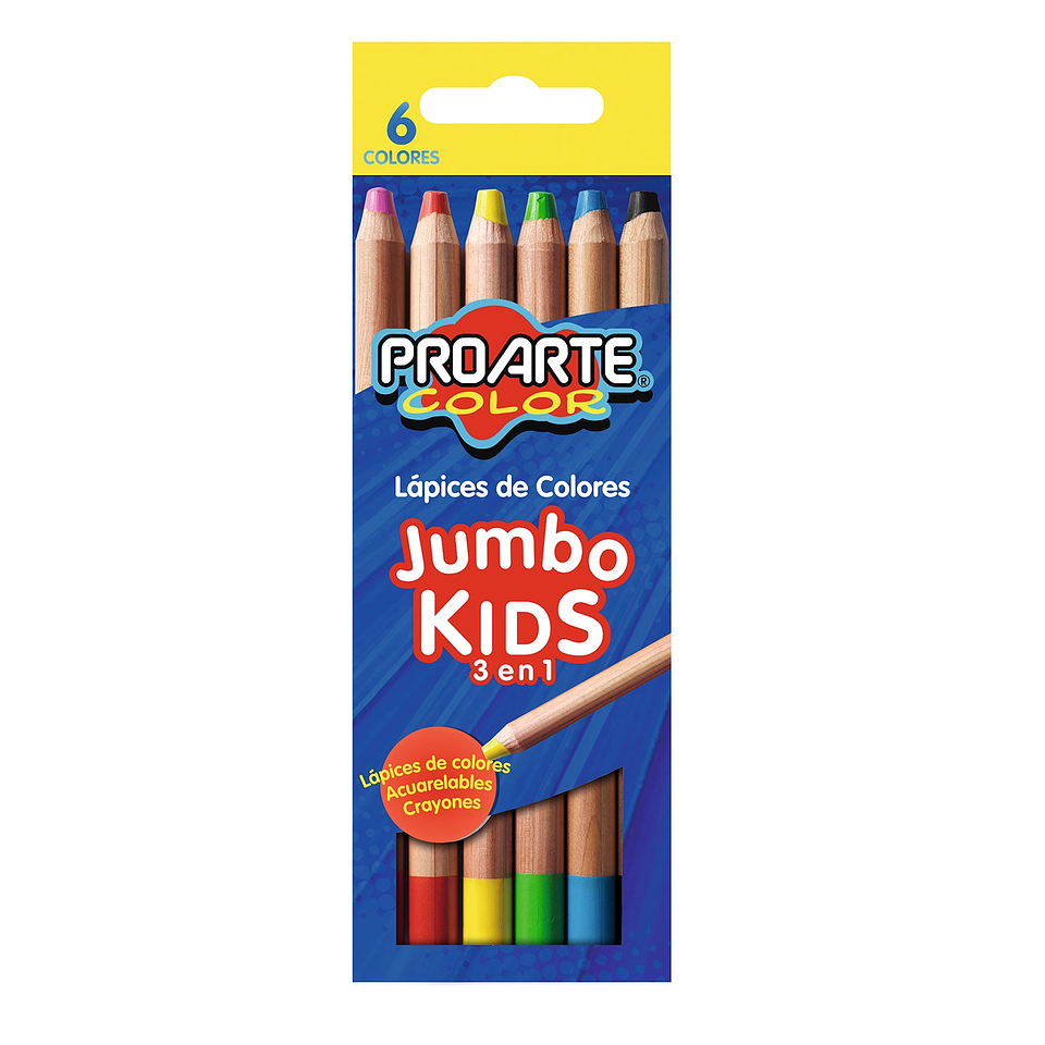 Lapices De Color Proarte Jumbo Redondo 6 Larg 1
