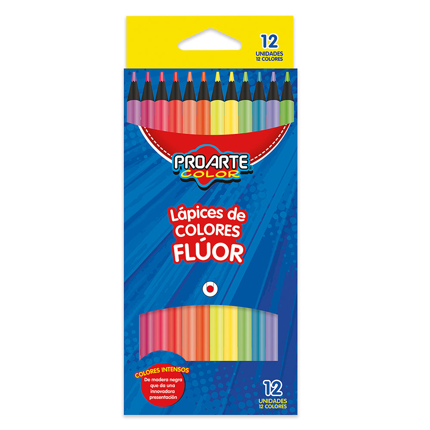 Lapices De Color Proarte Fluor 12 Largos 1