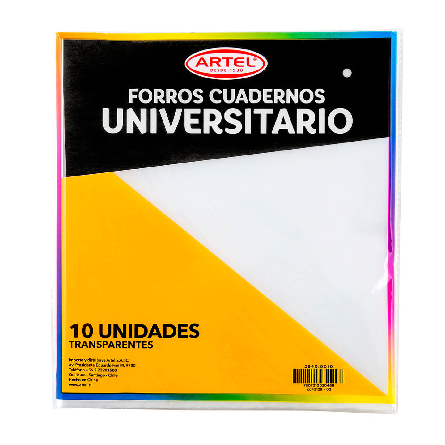 Forros Cuaderno Universitario Transparente 10 unidades Artel 1
