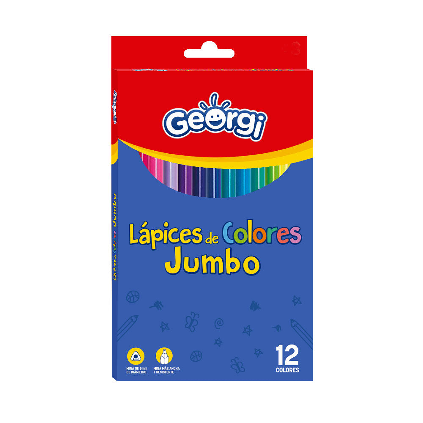 Lapices de Colores Jumbo 12 Colores Georgi 1