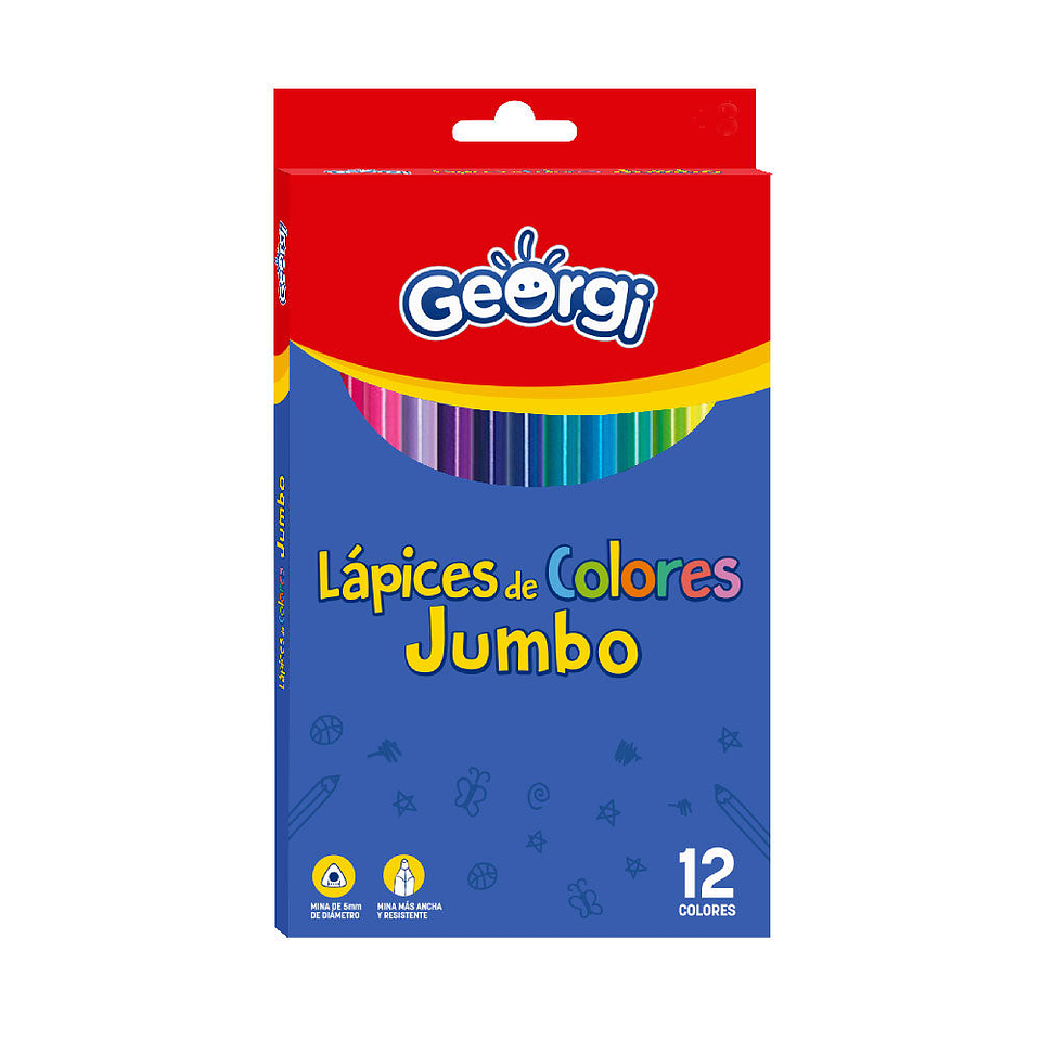 Lapices de Colores Jumbo 12 Colores Georgi 1