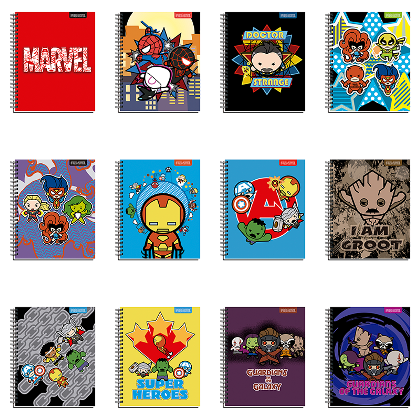 Cuaderno Universitario Marvel Kawaii 100 Hj 7mm Proarte 1